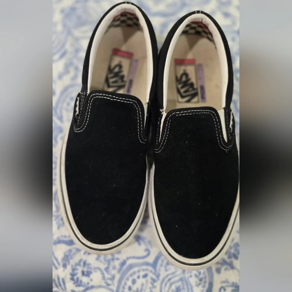 Vans Black Slip-On Loafers with Classic Design Suede Size 7 Man